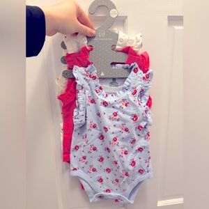 Floral Blue, White with Pink Stars + Pink - One Piece Set of 3 by Gap